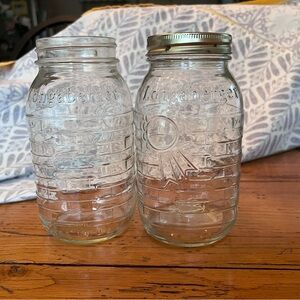Longaberger Clear Glass Storage Jars